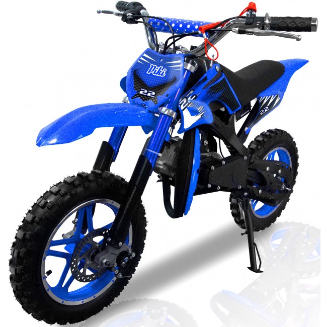 Zipper dirt bike mini moto 50cc à essence pour enfants - Bleu